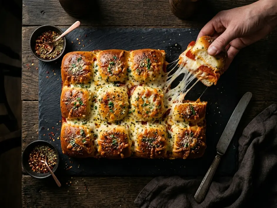 Pull-Apart Garlic Butter Pizza Sliders