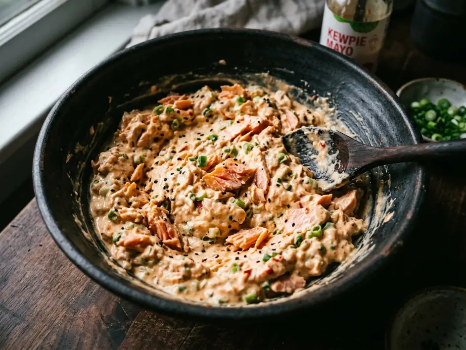 Viral Salmon Sushi Bake with Spicy Mayo Drizzle