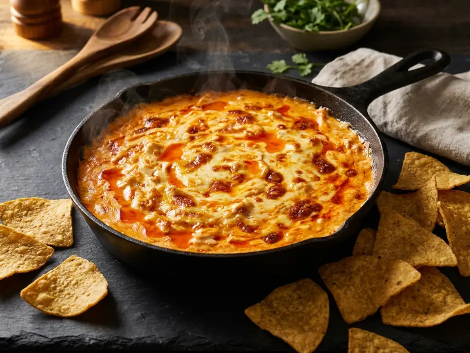 Creamy Buffalo Chicken Dip with Tortilla Chips