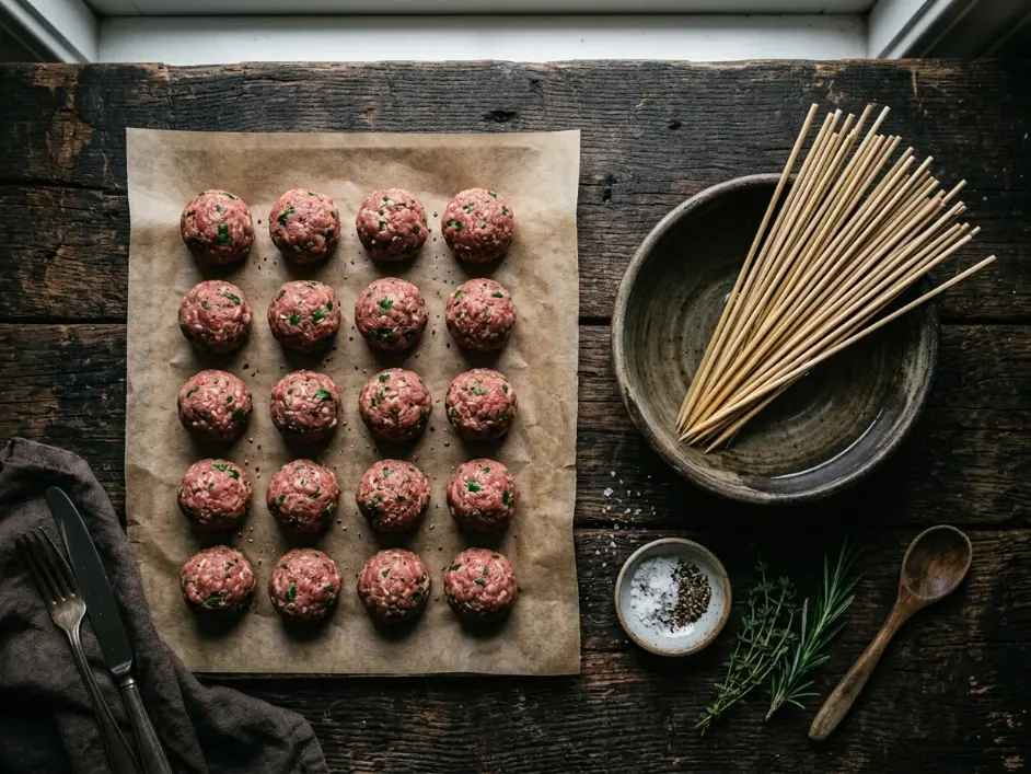 Honey Garlic Glazed Meatball Skewers