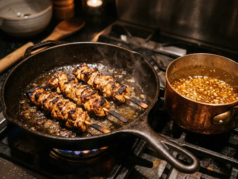 Honey Garlic Glazed Meatball Skewers