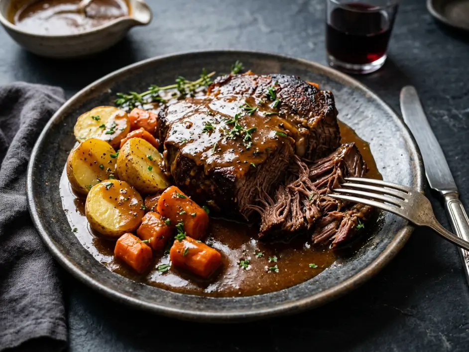 Ultra-Tender Crockpot Beef Pot Roast with Carrots