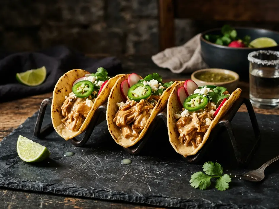 Creamy Shredded Chicken Tacos
