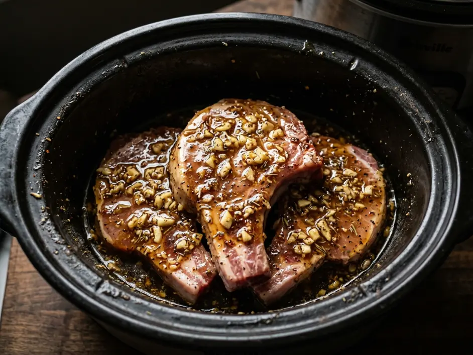 Set-and-Forget Crockpot Honey Garlic Pork Chops