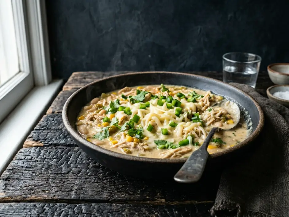 Slow Cooker Creamy White Chicken Chili