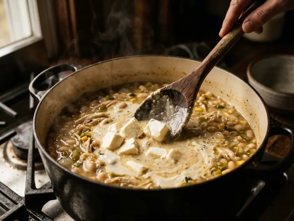 Slow Cooker Creamy White Chicken Chili