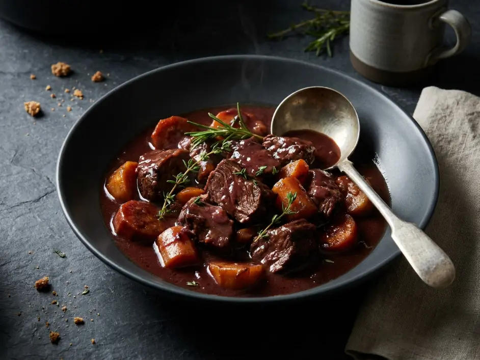 Crockpot Cozy Beef Stew with Red Wine Reduction