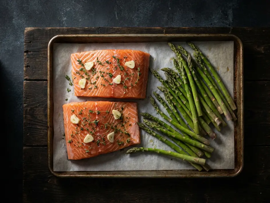 Sheet Pan Honey Mustard Salmon and Asparagus