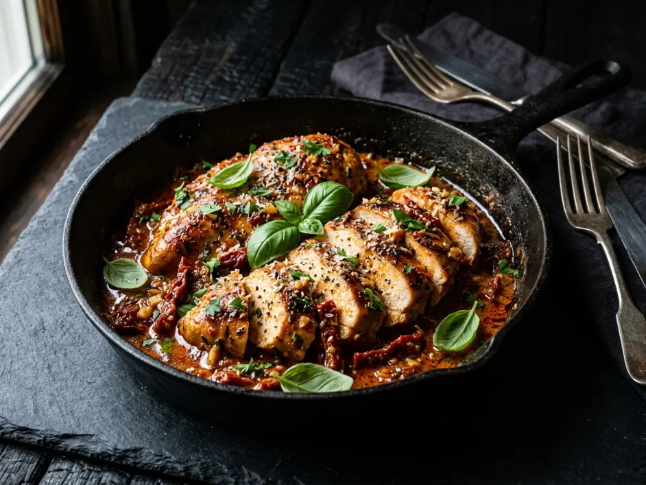 One-Pot Creamy Sun-Dried Tomato Chicken Breast: 25 Min

