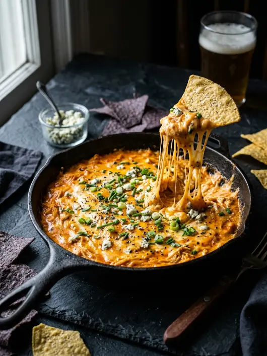 Creamy Buffalo Chicken Dip with Tortilla Chips