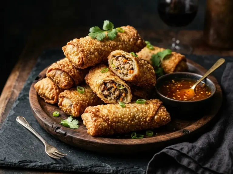 Homemade Crispy Pork and Vegetable Egg Rolls