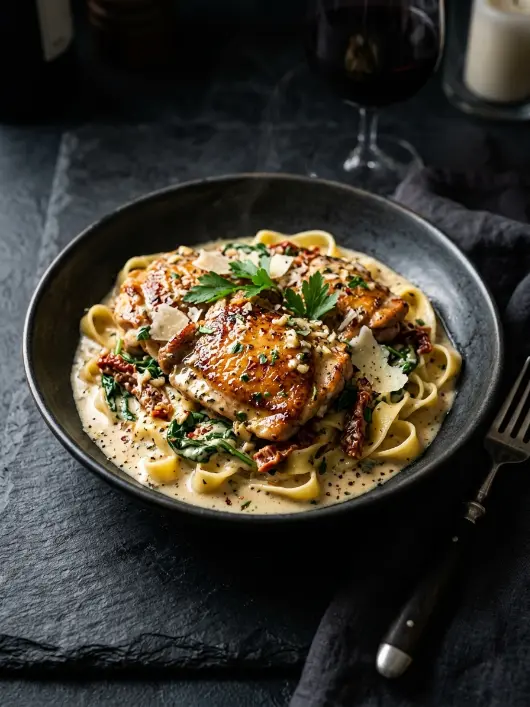 Copycat Olive Garden Creamy Tuscan Garlic Chicken