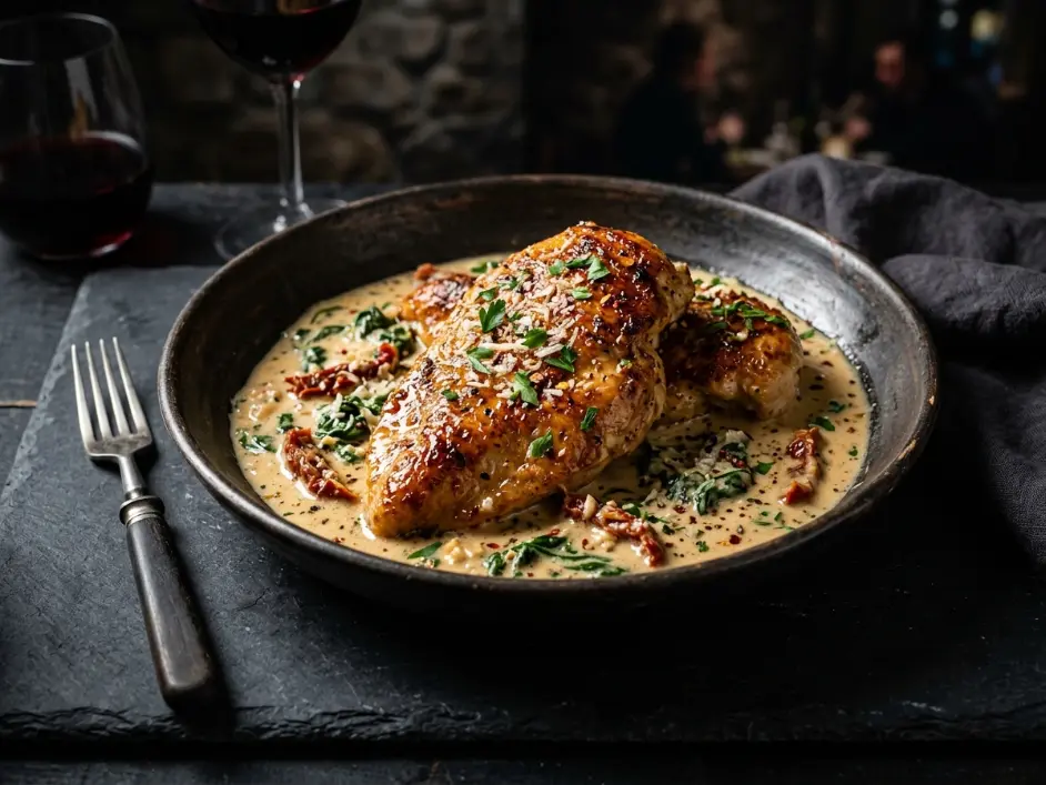 Copycat Olive Garden Creamy Tuscan Garlic Chicken
