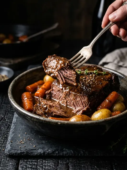 Ultra-Tender Crockpot Beef Pot Roast with Carrots