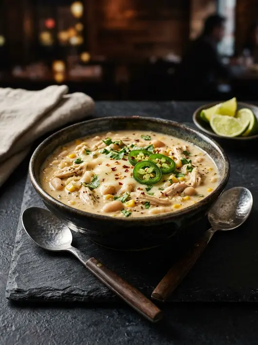 Slow Cooker Creamy White Chicken Chili