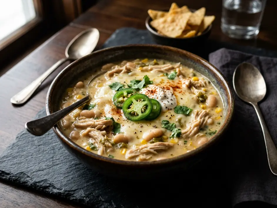 Slow Cooker Creamy White Chicken Chili