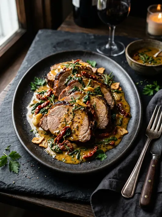 Tuscan Garlic Butter Pork Loin