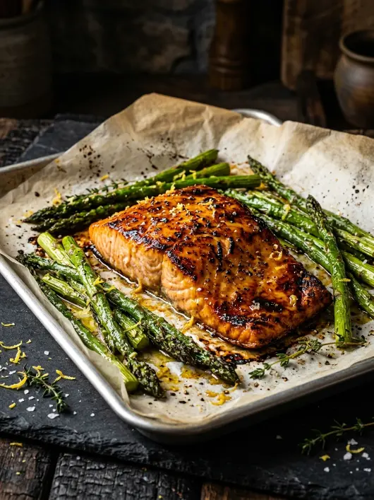 Sheet Pan Honey Mustard Salmon and Asparagus